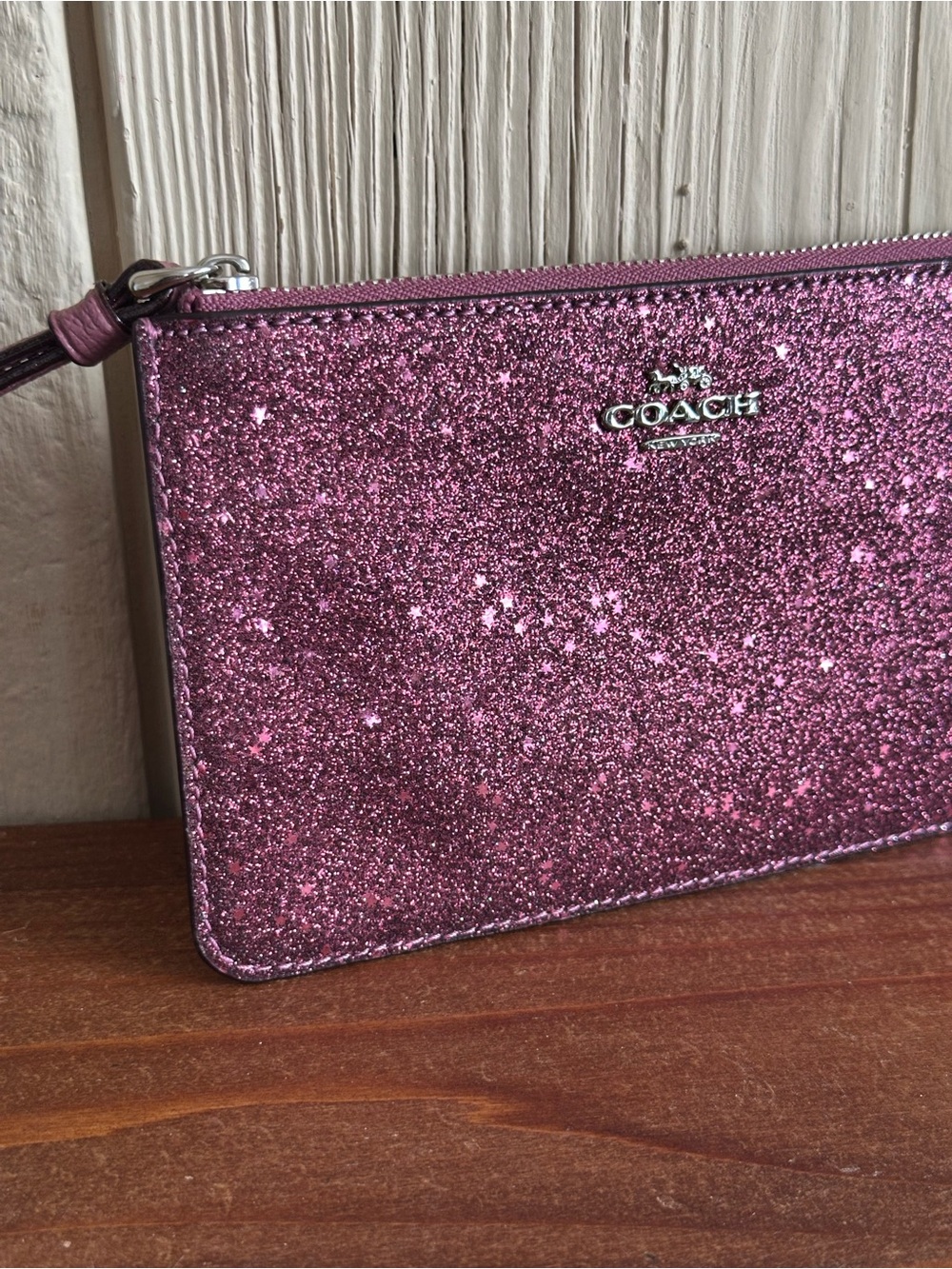 Coach Glitter Wristlet in Sparkling Plum Purple - Picture 3 of 5